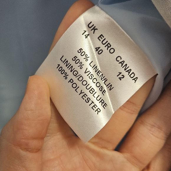 Sky blue Linen blazer and pantsuit set by Planet - Picture 6 of 8